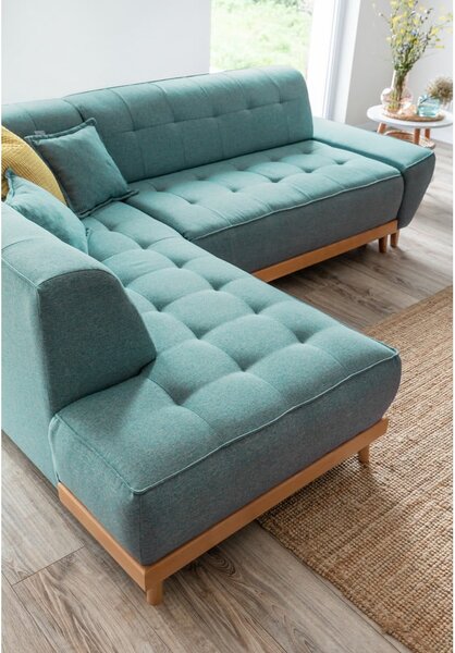 Divano letto angolare turchese (angolo sinistro) Dazzling Daisy - Miuform