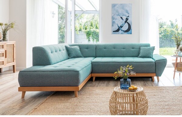 Divano letto angolare turchese (angolo sinistro) Dazzling Daisy - Miuform