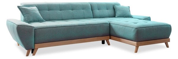 Divano letto angolare turchese (variabile) Dazzling Daisy - Miuform