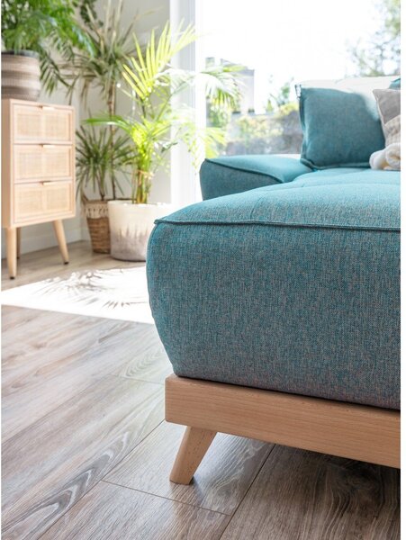 Divano letto angolare turchese (variabile) Dazzling Daisy - Miuform