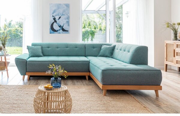 Divano letto angolare turchese (angolo destro) Dazzling Daisy - Miuform