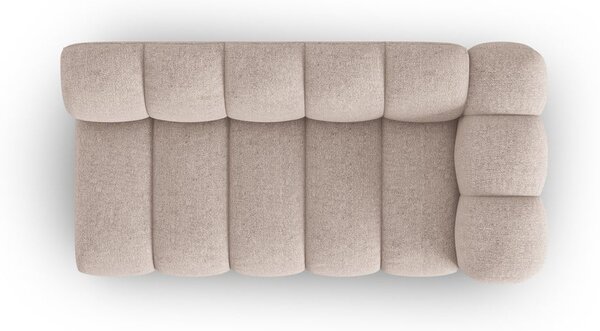 Chaise longue beige (con penisola a destra) con rivestimento in ciniglia Lupine – Micadoni