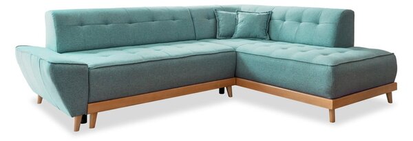 Divano letto angolare turchese (angolo destro) Dazzling Daisy - Miuform