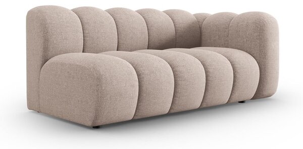 Chaise longue beige (con penisola a destra) con rivestimento in ciniglia Lupine – Micadoni