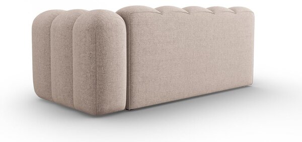 Chaise longue beige (con penisola a destra) con rivestimento in ciniglia Lupine – Micadoni