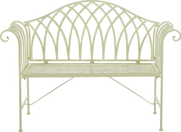BELIANI Panchina da giardino verde chiaro in metallo larghezza 13 cm per 2 persone design vintage per terrazza per giardino per balcone