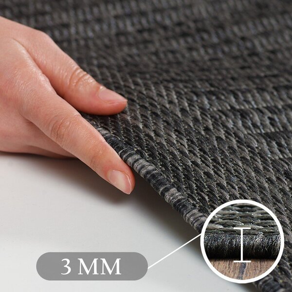 Tappeto rotondo per esterni grigio scuro ø 160 cm Giza - Ayyildiz Carpets