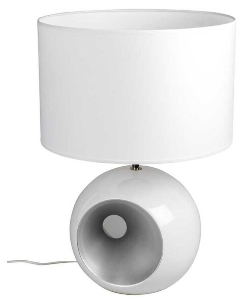 Lampada da tavolo, lampada KUGEL H. 57 cm D. 35 cm bianco argento Vetroceramica Formano WA