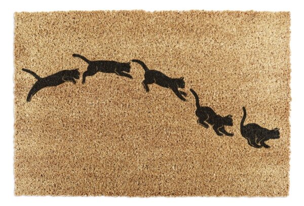 Zerbino in fibre di cocco 40x60 cm Jumping Cats – Artsy Doormats