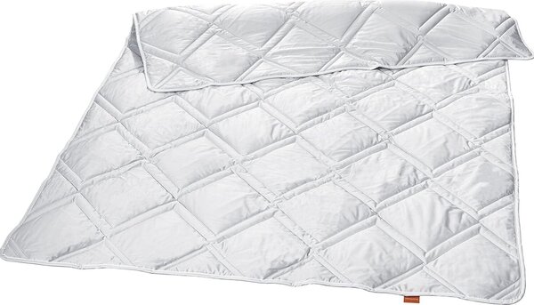 Sleepling - Coperta di pelo di cammello, trapunta, coperta estiva leggera, 155x220 cm, bianco