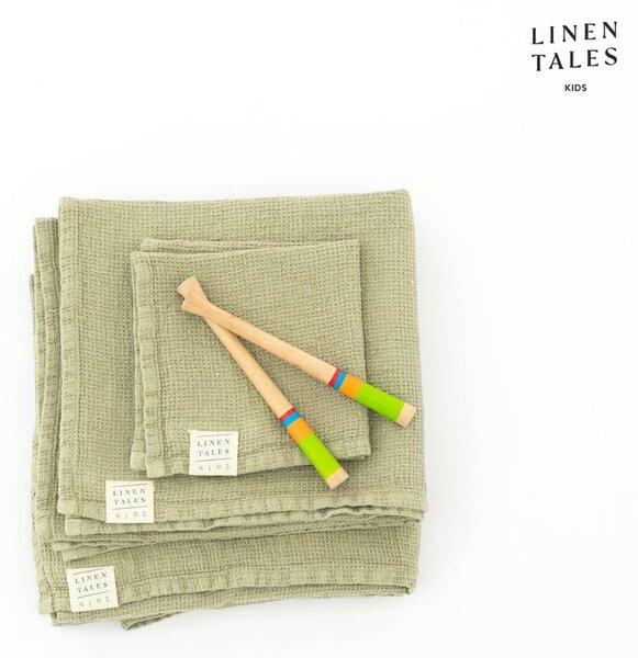 Asciugamano per bambini in lino verde chiaro 45x90 cm Sage - Linen Tales