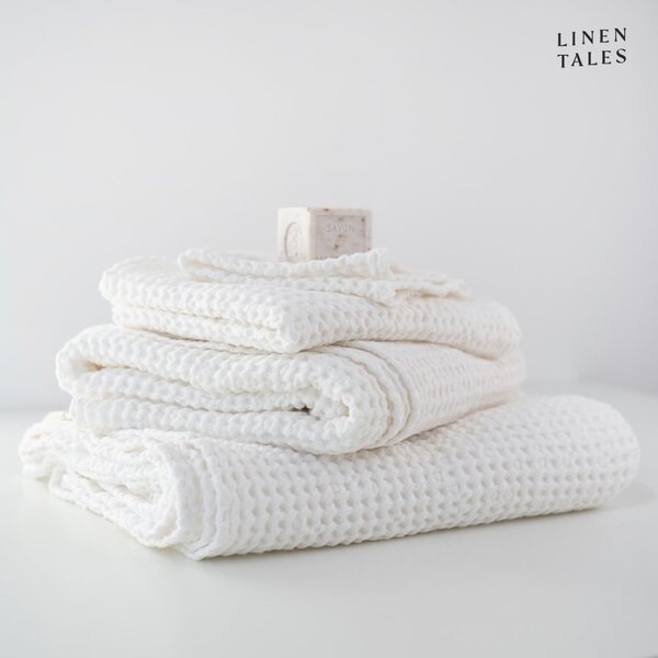 Asciugamani e teli da bagno bianchi in un set di 3 pezzi White - Linen Tales