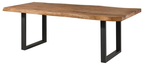MASSIVMOEBEL24 | FREEFORM 5 tavolo da pranzo in legno di sheesham - verniciato natur / gambe in ferro U antracite matt 260x100