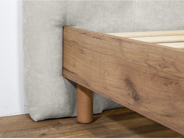 Letto matrimoniale imbottito grigio chiaro rete inclusa 180x200 cm Kumo - Bobochic Paris