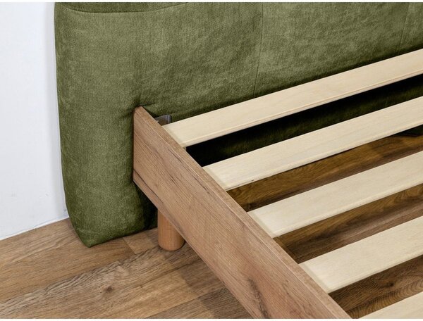 Letto matrimoniale imbottito verde rete inclusa 180x200 cm Kumo - Bobochic Paris