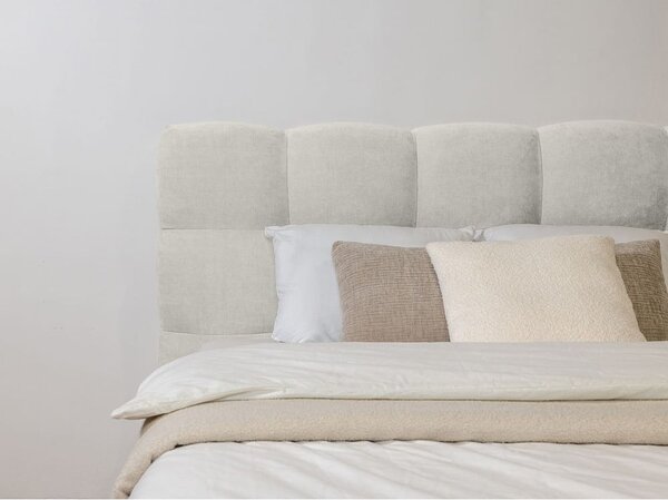 Letto matrimoniale imbottito grigio chiaro rete inclusa 180x200 cm Kumo - Bobochic Paris