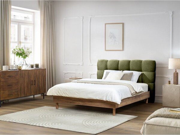 Letto matrimoniale imbottito verde rete inclusa 180x200 cm Kumo - Bobochic Paris