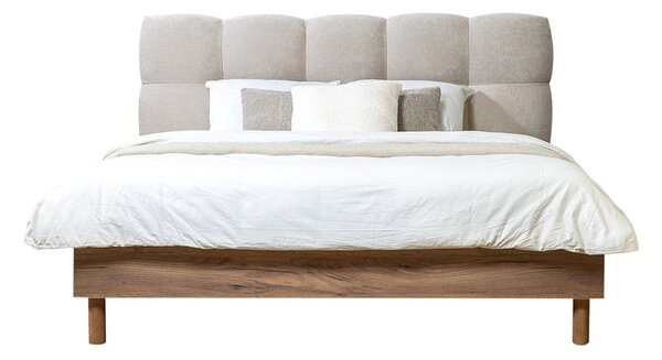 Letto matrimoniale imbottito grigio chiaro rete inclusa 180x200 cm Kumo - Bobochic Paris