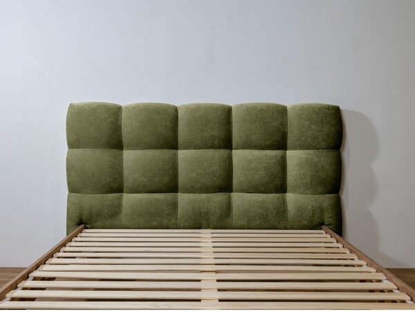 Letto matrimoniale imbottito verde rete inclusa 180x200 cm Kumo - Bobochic Paris