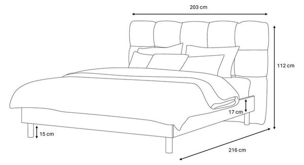 Letto matrimoniale imbottito verde rete inclusa 180x200 cm Kumo - Bobochic Paris
