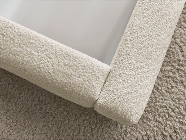 Letto matrimoniale imbottito beige con contenitore con rete inclusa 180x200 cm Orlane – Bobochic Paris