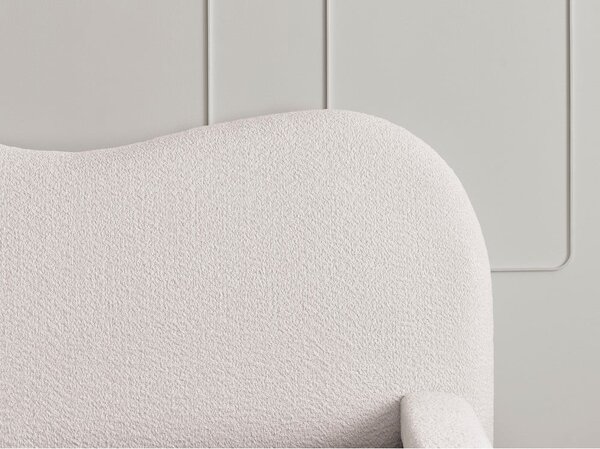 Letto matrimoniale bianco imbottito con spazio contenitivo con rete inclusa 180x200 cm Orlane – Bobochic Paris