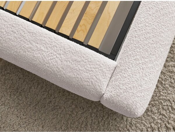 Letto matrimoniale bianco imbottito con spazio contenitivo con rete inclusa 180x200 cm Orlane – Bobochic Paris