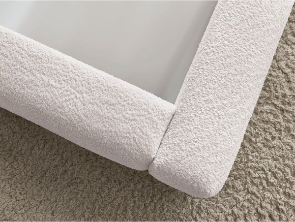 Letto matrimoniale bianco imbottito con spazio contenitivo con rete inclusa 180x200 cm Orlane – Bobochic Paris
