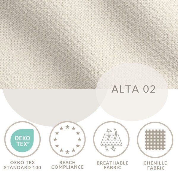 Letto matrimoniale imbottito beige con contenitore con rete inclusa 180x200 cm Lounge L – Maison de Rêve