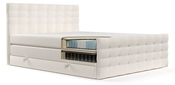 Letto boxspring color crema con contenitore 200x200 cm Blend – Maison de Rêve