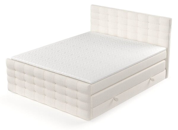 Letto boxspring color crema con contenitore 200x200 cm Blend – Maison de Rêve