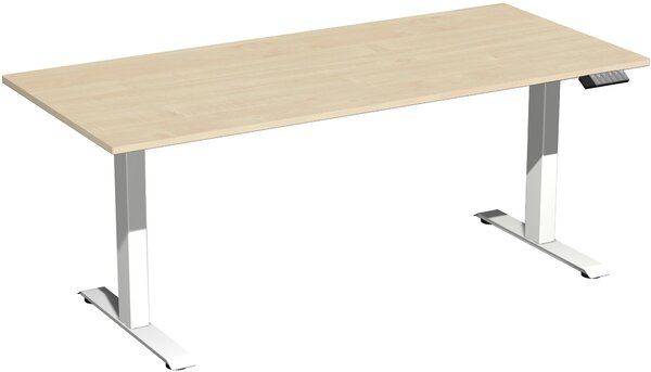 Tavolo elevatore elettrico regolabile in altezza, 1800x800x730-1230, acero/bianco