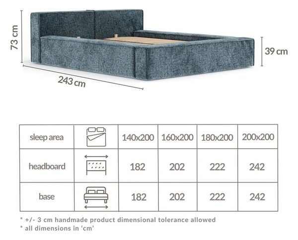 Letto matrimoniale imbottito arancione con contenitore e rete inclusi 160x200 cm Voliera – Maison de Rêve