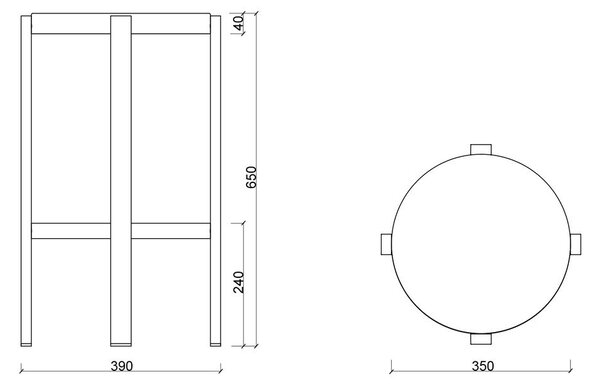 Sedia da bar nera in acciaio (altezza della seduta 65 cm) Doon – noo.ma