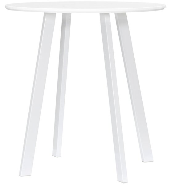 HOMCOM Tavolo da pranzo Tavolo da cucina rotondo Tavolino con gambe smussate Bianco