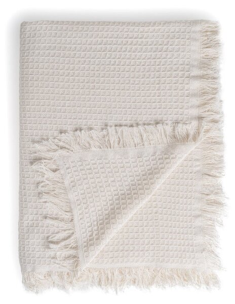 Copriletto crema in cotone riciclato 260x280 cm Honeycomb - Ixia