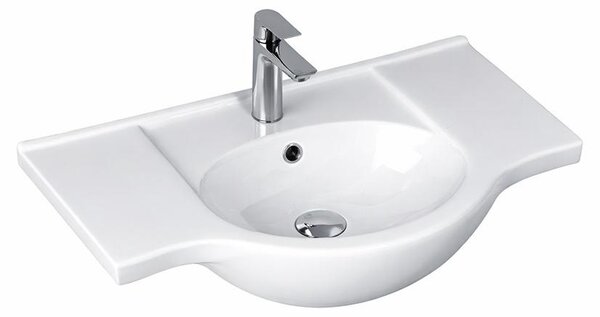 Lavabo in Vetroceramica Leziter V75 con ante, 75x48 cm