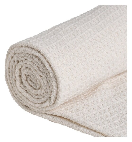 Copriletto crema in cotone riciclato 260x280 cm Honeycomb - Ixia