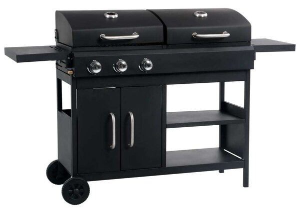Barbecue a gas/carbone con 3 bruciatori