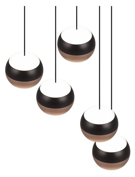Apparecchio a sospensione a LED con paralume in metallo ø 30 cm in colore nero-rame Orbit - Trio Select