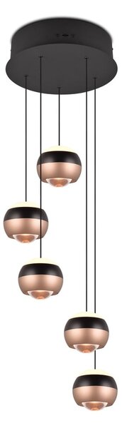 Apparecchio a sospensione a LED con paralume in metallo ø 30 cm in colore nero-rame Orbit - Trio Select