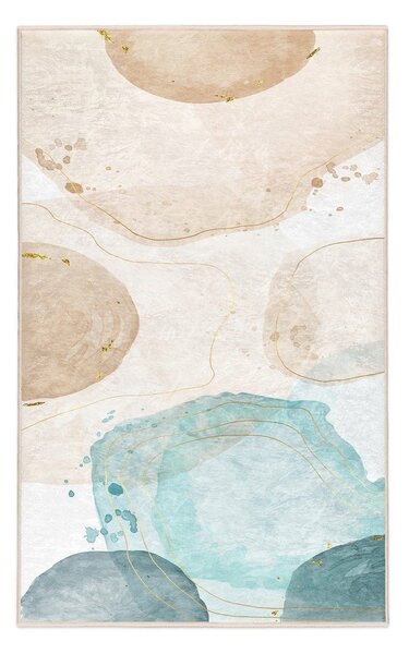 Tappeto color crema/turchese lavabile 80x150 cm Puddle – Mila Home