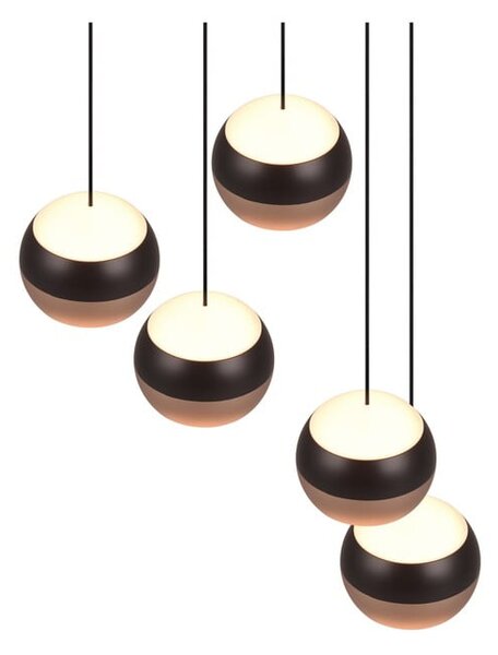 Apparecchio a sospensione a LED con paralume in metallo ø 30 cm in colore nero-rame Orbit - Trio Select