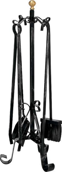 DecHome Set Attrezzi per Camino Dimensione 71,0 x 23,0 x 23,0 cm colore Nero - 1088