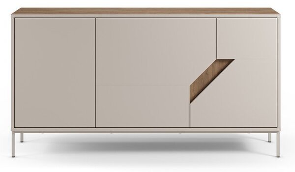 Cassettiera effetto rovere in colore crema-naturale 150x80x40 cm Lilou - Marckeric