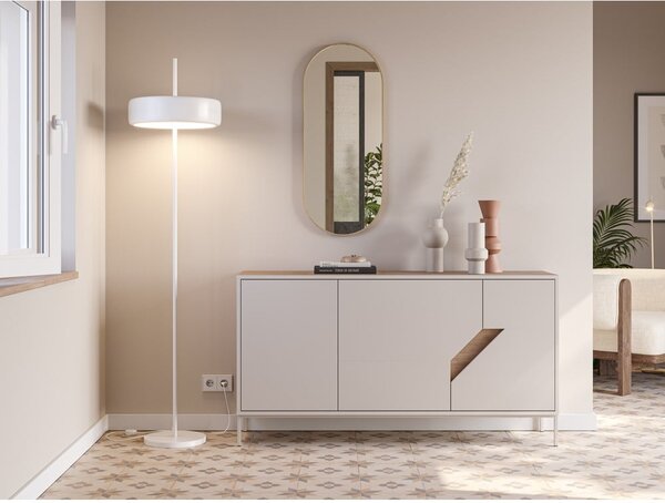 Cassettiera effetto rovere in colore crema-naturale 150x80x40 cm Lilou - Marckeric