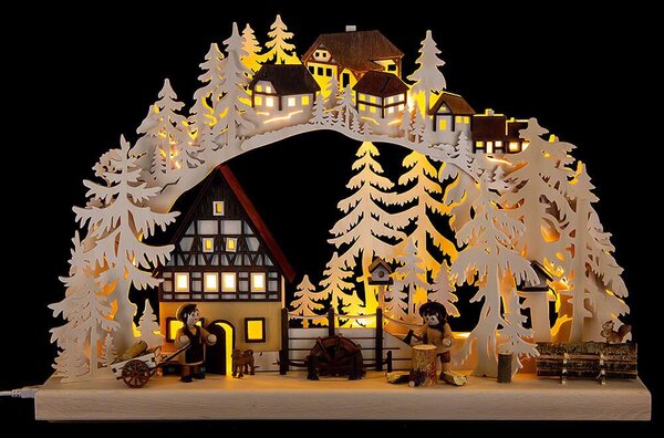 Segheria ad arco a candela con ruota del mulino (44x30cm) di RATAGS Holzdesign