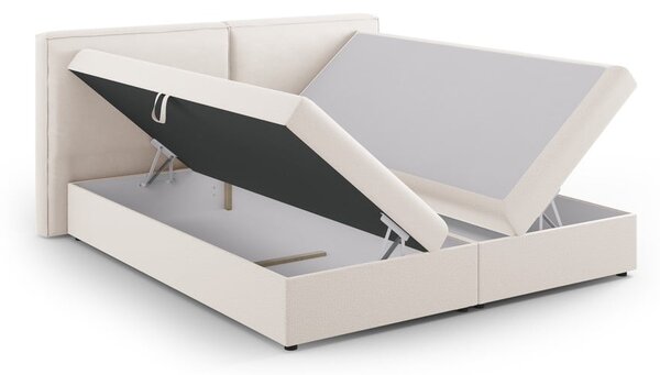 Letto boxspring color crema con contenitore 140x200 cm Arendal – Cosmopolitan Design