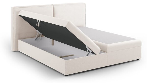 Letto boxspring color crema con contenitore 140x200 cm Arendal – Cosmopolitan Design