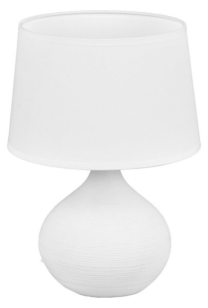 Lampada da tavolo in ceramica bianca e tessuto, altezza 29 cm Martin - Reality